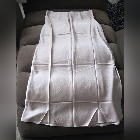 Satin High Waisted Side Split Maxi Skirt #984 - Picture 2 of 13